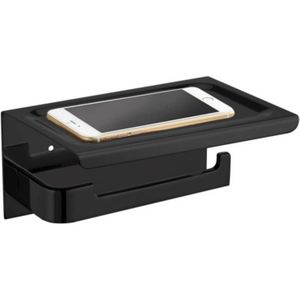 Best Design Nero Phone toiletrolhouder - met telefoon plateau - mat zwart (excl. telefoon)