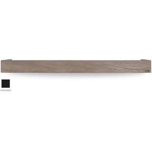 Looox Wooden Shelf BoX 120 cm, massief eiken, old grey, bodemplaat mat zwart