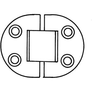 Talamex Scharnier RVS dikte 1,5 mm  30 x 82 mm