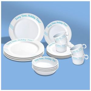 Trend Marine Serviesset melamine voor 6 Personen (Opdruk: Every Time, Holiday Time)