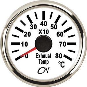 CN Uitlaattemperatuurmeter analoog  Wit Chroom