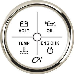 CN 4-LED alarminstrument  Wit Chroom