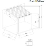 Pratt & Söhne terrasoverkapping helder polycarbonaat 16 mm 3 x 2,5 m