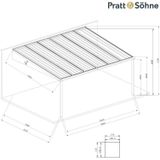 Pratt & Söhne Aluminium overkapping 2 staanders polycarbonaat 6x3.5 m helder