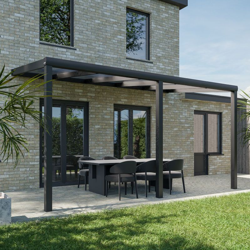 Pratt & Söhne terrasoverkapping helder polycarbonaat 16 mm 5 x 2,5 m