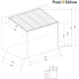 Pratt & Söhne terrasoverkapping helder polycarbonaat 16 mm 4 x 2,5 m