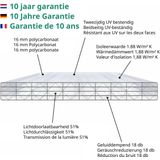 Pratt & Söhne terrasoverkapping opaal polycarbonaat 16 mm 2 staanders 6 x 3,5 m