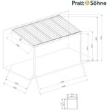 Pratt & Söhne terrasoverkapping opaal polycarbonaat 16 mm 5 x 2,5 m