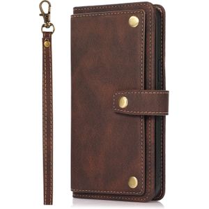 iPhone 12 Mini hoesje - Bookcase - Koord - Pasjeshouder - Portemonnee - Luxe - Kunstleer - Bruin