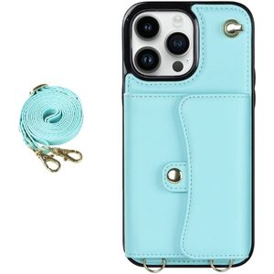 iPhone 11 Pro Max hoesje - Backcover - Koord - Pasjeshouder - Portemonnee - Kunstleer - Lichtblauw