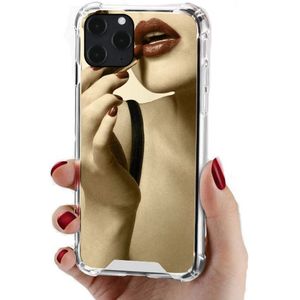 iPhone 12 Mini hoesje - Backcover - Hardcase - Spiegel - TPU - Goud