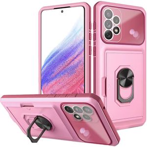 iPhone 11 Pro hoesje - Backcover - Pasjeshouder - Shockproof - Ringhouder - Kickstand - Extra valbescherming - TPU - Roze