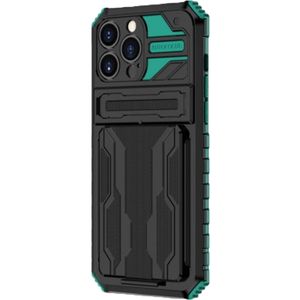 Samsung Galaxy A51 hoesje - Backcover - Rugged Armor - Kickstand - Extra valbescherming - TPU - Zwart/Groen