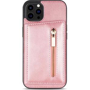 Samsung Galaxy S22 Ultra hoesje - Backcover - Pasjeshouder - Portemonnee - Rits - Kunstleer - Roze