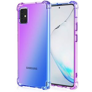 Samsung Galaxy A55 hoesje - Backcover - Extra dun - Tweekleurig - Siliconen - Paars/Blauw