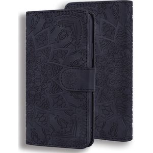 Samsung Galaxy A55 hoesje - Bookcase - Pasjeshouder - Portemonnee - Mandalapatroon - Kunstleer - Zwart