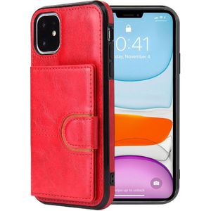 iPhone 12 Mini hoesje - Backcover - Pasjeshouder - Portemonnee - Kunstleer - Rood