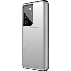 Samsung Galaxy S24 Ultra hoesje - Backcover - Hardcase - Pasjeshouder - Portemonnee - Shockproof - TPU - Wit