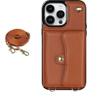 Samsung Galaxy S25 hoesje - Backcover - Koord - Pasjeshouder - Portemonnee - Kunstleer - Bruin