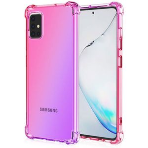 Samsung Galaxy S24 Ultra hoesje - Backcover - Extra dun - Tweekleurig - Siliconen - Roze/Paars