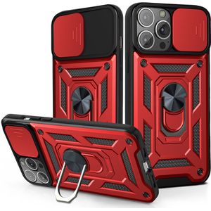 iPhone 12 Mini hoesje - Backcover - Rugged Armor - Camerabescherming - Extra valbescherming - TPU - Rood