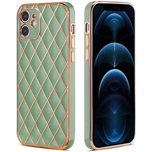 iPhone 12 Pro Max hoesje - Backcover - Ruitpatroon - Siliconen - Lichtgroen