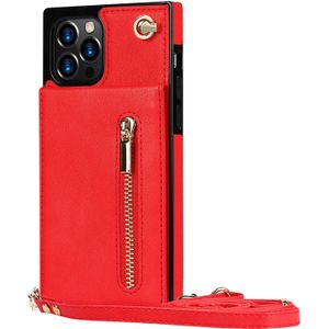 Samsung Galaxy S22 Plus hoesje - Backcover - Pasjeshouder - Portemonnee - Koord - Kunstleer - Rood