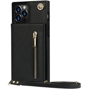 Samsung Galaxy S23 Ultra hoesje - Backcover - Pasjeshouder - Portemonnee - Koord - Kunstleer - Zwart