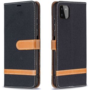 iPhone 12 Pro Max hoesje - Bookcase - Pasjeshouder - Portemonnee - Vintage - Stof - Kunstleer - Zwart