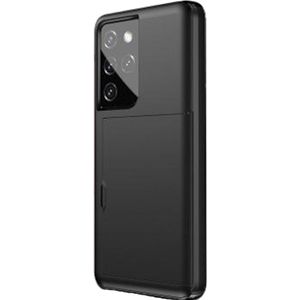 iPhone 13 hoesje - Backcover - Hardcase - Pasjeshouder - Portemonnee - Shockproof - TPU - Zwart