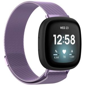 Bandje geschikt voor Apple Watch 42/44MM - Maat One Size - Milanees - Smartwatch - Stainless Steel Mesh - Metaal - Paars