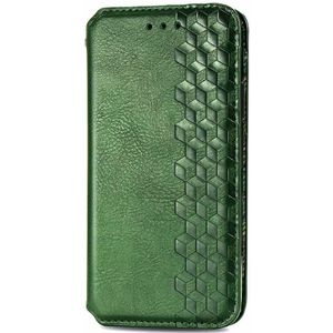 iPhone 15 hoesje -  Bookcase -  Pasjeshouder -  Portemonnee -  Diamantpatroon -  Kunstleer -  Groen