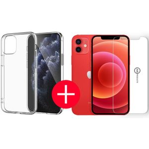 iPhone 12 Transparant Hoesje + GRATIS Screenprotector - Transparant - Extra Dun - Apple IPhone 12 - Hoes - Cover - Case - Screenprotector kit