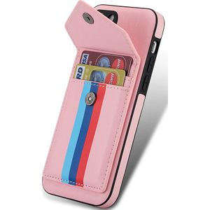 iPhone 12 Pro hoesje - Backcover - Patroon - Pasjeshouder - Portemonnee - Kunstleer - Roze
