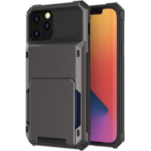 iPhone XR hoesje - Backcover - Pasjeshouder - Portemonnee - TPU - Grijs