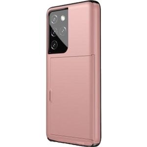 iPhone 14 hoesje - Backcover - Hardcase - Pasjeshouder - Portemonnee - Shockproof - TPU - Rose Goud
