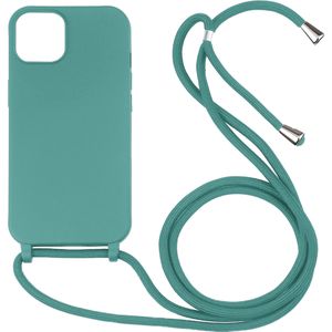 iPhone 16 Plus hoesje - Backcover - Koord - Softcase - Flexibel - TPU - Mintgroen