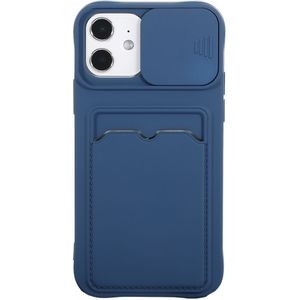 iPhone 13 hoesje - Backcover - Pasjeshouder - Portemonnee - Camerabescherming - TPU - Donkerblauw