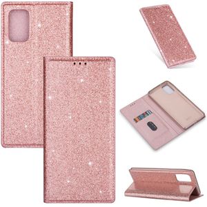 Samsung Galaxy S21 Ultra hoesje - Bookcase - Pasjeshouder - Portemonnee - Glitter - TPU - Rose Goud