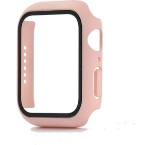 Hoesje geschikt voor Apple Watch 42MM - Hardcase - Screenprotector - Kunststof - Babyroze