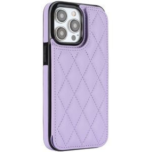 iPhone 12 Mini hoesje - Backcover - Pasjeshouder - Kunstleer - Paars