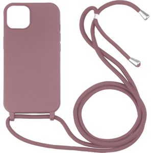 iPhone 15 Pro Max hoesje -  Backcover -  Koord -  Softcase -  Flexibel -  TPU -  Oudroze