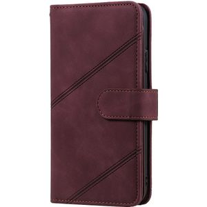 iPhone 15 hoesje -  Bookcase -  Koord -  Pasjeshouder -  Portemonnee -  Kunstleer -  Bordeaux Rood
