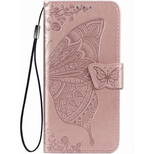 Xiaomi Mi 11 hoesje - Bookcase - Pasjeshouder - Portemonnee - Vlinderpatroon - Kunstleer - Rose Goud
