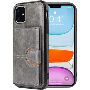 iPhone 8 hoesje - Backcover - Pasjeshouder - Portemonnee - Kunstleer - Grijs