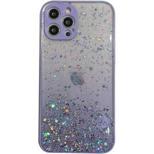 Samsung Galaxy A51 hoesje - Backcover - Camerabescherming - Glitter - TPU - Paars