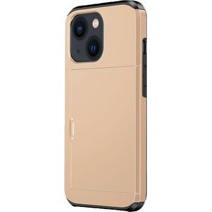 Samsung Galaxy S24 hoesje - Backcover - Hardcase - Pasjeshouder - Portemonnee - Shockproof - TPU - Goud