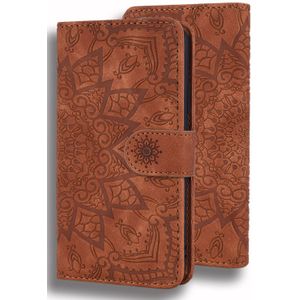 Samsung Galaxy S10 Plus hoesje - Bookcase - Pasjeshouder - Portemonnee - Mandalapatroon - Kunstleer - Bruin