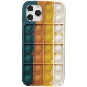 iPhone 12 Pro Max hoesje - Backcover - Pop it - Siliconen - Zeeblauw/Oranje