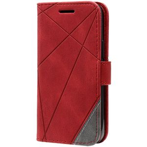 Samsung Galaxy A25 hoesje - Bookcase - Pasjeshouder - Portemonnee - Patroon - Kunstleer - Rood